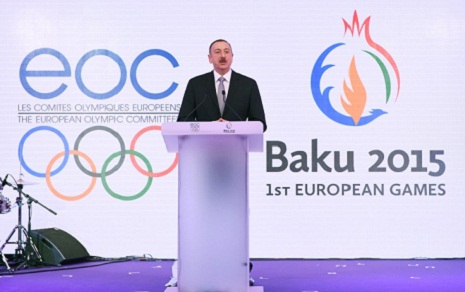 Azerbaijani President attends presentation of Baku 2015 First European Games in Davos - PHOTOS